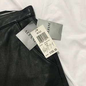 ALFANI BLACK LEATHER PANTS